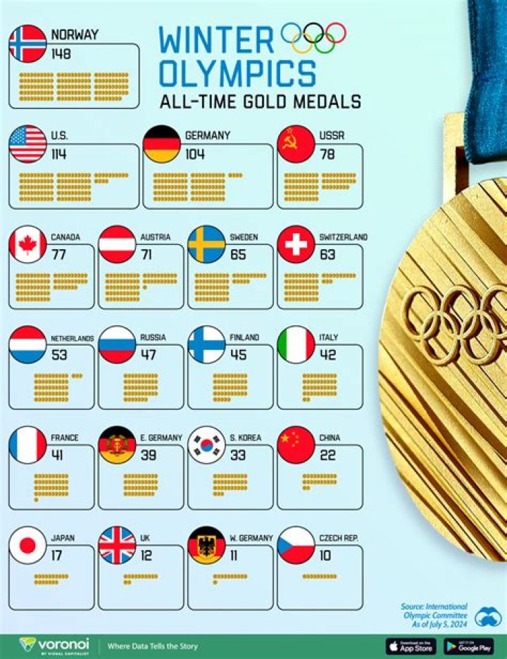 What country has the most gold medals in the last Winter Olympics?
